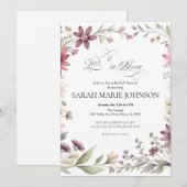 Invitation Love is in Bloom Spring Floral Bridal Shower (Devant / Derrière)