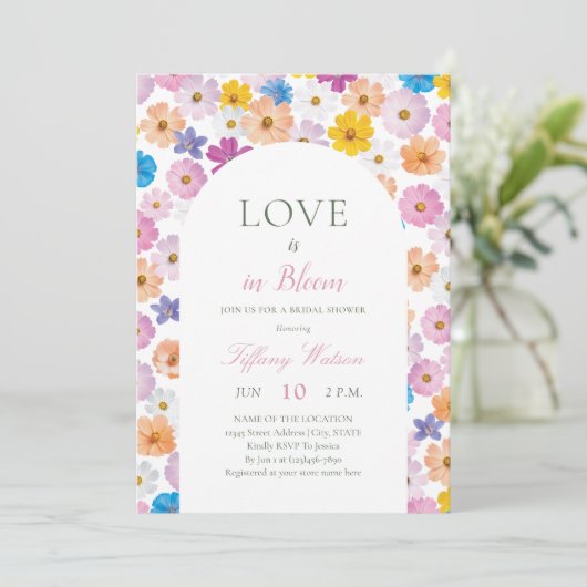 Invitation Love is in Bloom Wildflower Garden Bridal Shower (Debout devant)