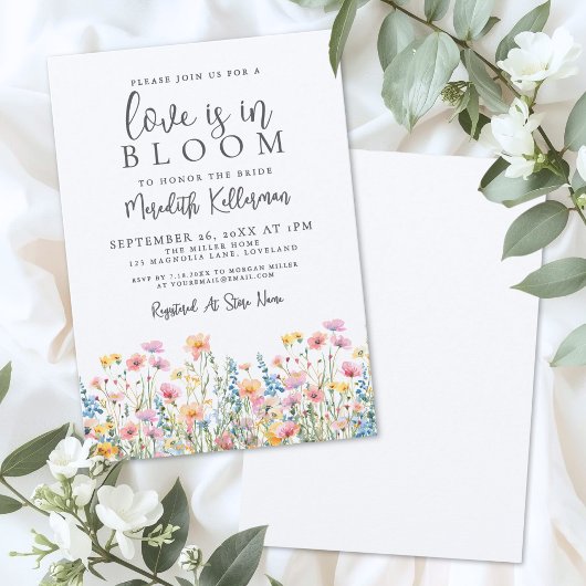 Invitation Love Is In Bloom Wildflowers Bridal Shower