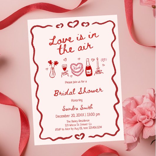 Invitation Love Is In The Air Bridal Shower