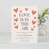 Invitation Love Is in the Air Hearts Bridal Shower (Debout devant)