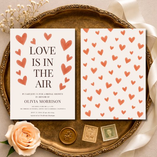 Invitation Love Is in the Air Hearts Bridal Shower
