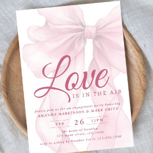 Invitation Love Is In The Air Nœud Mauve Fête de Fiançailles