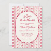 Invitation Love Is In The Air Valentine Bow Bridal Shower (Devant)