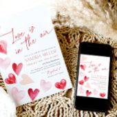Invitation Love is in the Air Valentine Hearts Bridal Shower