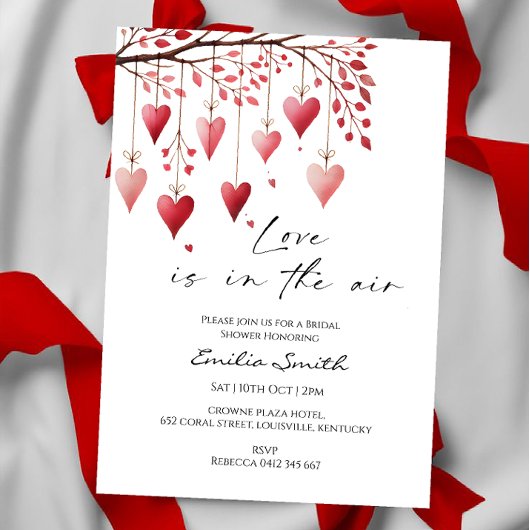 Invitation  Love is in the air valentine's bridal shower  