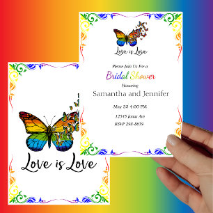 Invitation Love is Love Rainbow Theme Fête des mariées