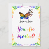 Invitation Love is Love Rainbow Theme Mariage (Devant)