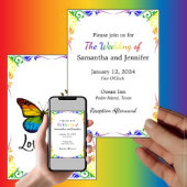 Invitation Love is Love Rainbow Theme Mariage