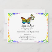 Invitation Love is Love Rainbow Theme Mariage Rehearsal (Devant)