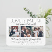 Invitation Love is Patient Wedding Reception 4 Photo Collage (Debout devant)