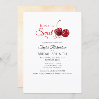 Invitation Love is Sweet Cherry Brunch Mariage
