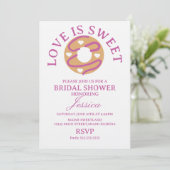 Invitation Love is sweet donut with hearts Bridal Shower (Debout devant)