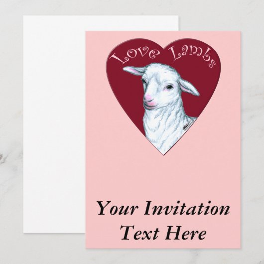 Invitation Love Lambs (Devant / Derrière)