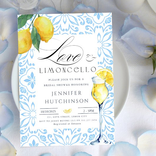 Invitation Love & Limoncello Italien Cocktail Fête des mariée