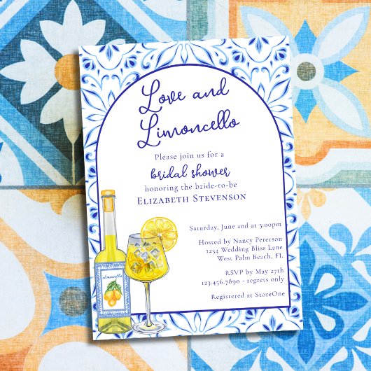 Invitation Love & Limoncello Italien Cocktail Fête des mariée