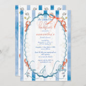 Invitation Love & Lobster Coquette Bow Mariage Fête des marié (Devant / Derrière)