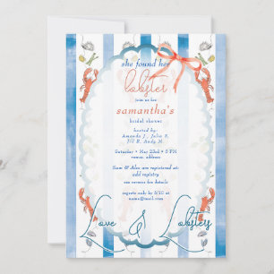 Invitation Love & Lobster Coquette Bow Mariage Fête des marié