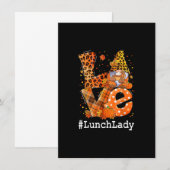 Invitation Love Lunch Lady Thanksgiving Leopard Gnome Pie Wom (Devant / Derrière)