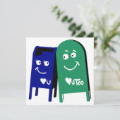 Invitation love mailboxes : je vous aime (Debout devant)