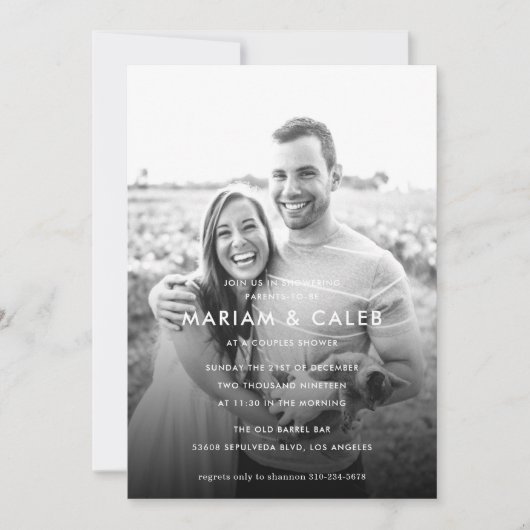 Invitation Love Maternity Photo Couples Baby shower (Devant)