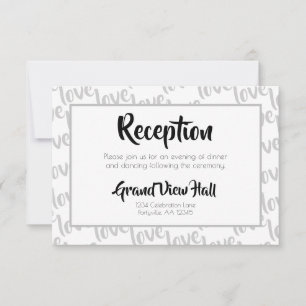 Invitation Love Modern Script Typographie Réception