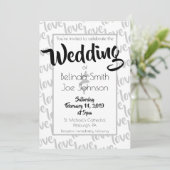Invitation Love Modern Script Typography Mariage (Debout devant)