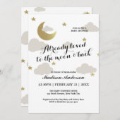 Invitation Love Moon et Parties scintillant arrière Star Clou (Devant / Derrière)