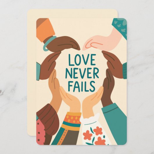 Invitation Love Never Fails (Devant / Derrière)