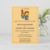 Invitation LOVE Orange Thème Same Sex Collection Mariage Inv (Debout devant)