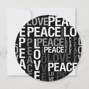 Invitation Love Peace Typography Sweet sixteen