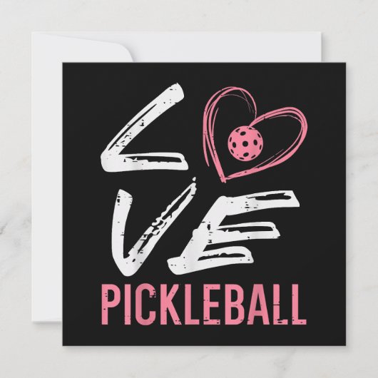Invitation Love Pickleball Coeur Pickle Ball Femmes Filles En (Devant)
