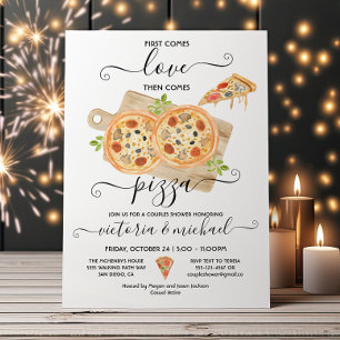 Invitation Love & Pizza Couples Douche