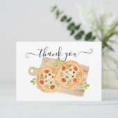 Invitation Love & Pizza Thank You Note (Debout devant)