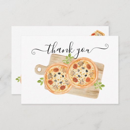 Invitation Love & Pizza Thank You Note (Devant / Derrière)