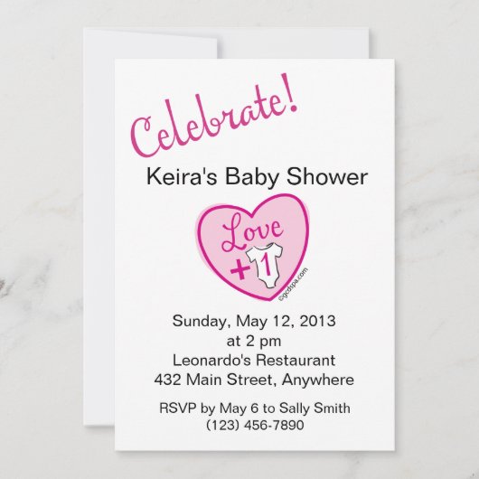 Invitation Love Plus One Baby shower (Devant)