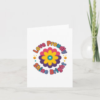 Invitation Love Proudly Shine Bright – Colorful Flower Pride