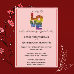 Invitation LOVE Red Theme Same Sexe Collection Mariage Invita