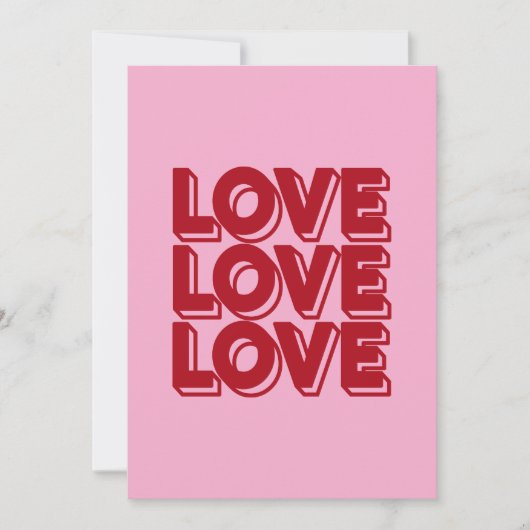 Invitation Love Retro Red Typography (Devant)