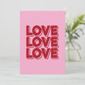 Invitation Love Retro Red Typography (Debout devant)
