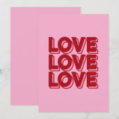 Invitation Love Retro Red Typography (Devant / Derrière)
