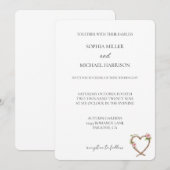 Invitation Love Rose Roses Floral Western Heart Mariage (Devant / Derrière)