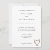 Invitation Love Rose Roses Floral Western Heart Mariage (Devant)