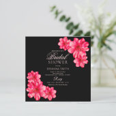 Invitation Love Rosy Flowers Fête des mariées moderne (Debout devant)