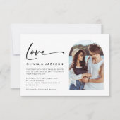 Invitation Love Script Modern Arch Mariage photo (Devant)