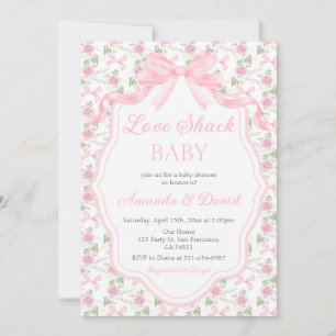 Invitation Love Shack Baby Arc-en-ciel Baby Shower Fille