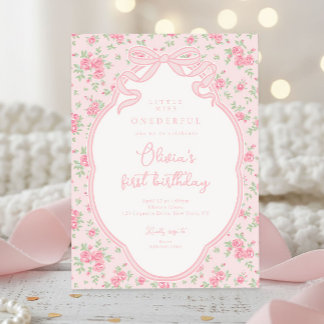 Invitation Love Shack Bow Little Miss Onederful 1st Birthday