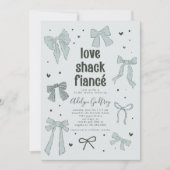 Invitation Love Shack Fiance Blue Bow Fête des mariées (Devant)