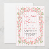 Invitation Love Shack Fiance Bow rose Fête des mariées floral (Devant / Derrière)