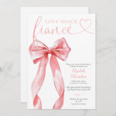 Invitation Love Shack Fiance Pink Bow Bridal Shower (Devant / Derrière)